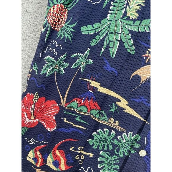 Polo Ralph Lauren Small Classic Fit Hawaiian Blue Seersucker Button Down Shirt - Picture 5 of 8